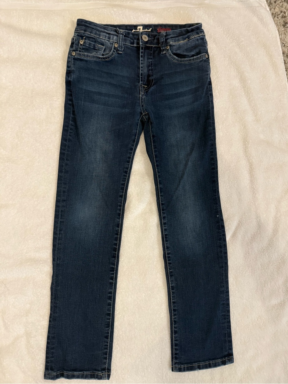 7 For All Mankind Slim Straight Dark Indigo Jeans Boys Size 10